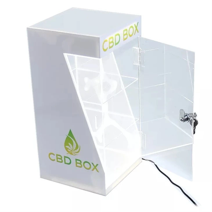White Luminescent Electronic Atomizer Display Cabinet With Lock