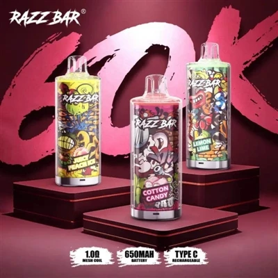 RAZZ BAR 60000: Wrth fynd i mewn i'r cyfnod pwff o 60,000, mae e-sigaréts taf...