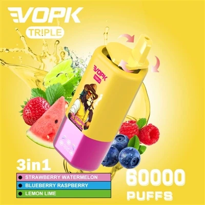 Vopk Triphlyg 60000 Puffs Profiad Vape TRI GORAU TRI GORAU