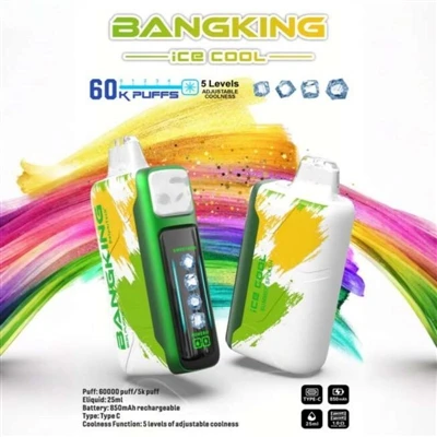 BANGKING ICE King COOL 60K: Meincnod Newydd ar gyfer E-sigaréts tafladwy.