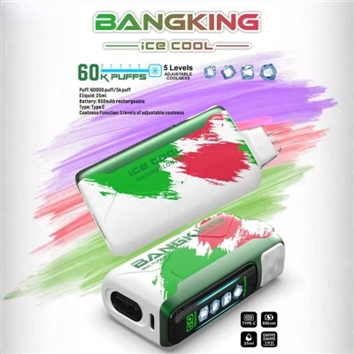 BANGKING ICE King COOL 60000: Esblygiad Uchel E{-sigarennau tafladwy.