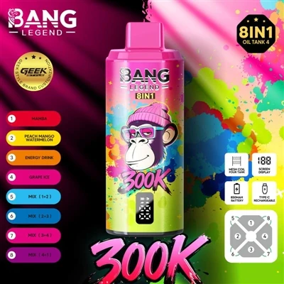 Bang Legend 300K - Gwthio Ffiniau Gwydnwch ar gyfer E-sigaréts tafladwy