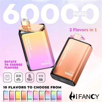 HIFANCY TWINMAX 60K - Mwynhewch Ddau Flas i Gynnwys Eich Calon, Mwynha Bob Ta...