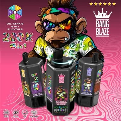 BANG BLAZE 200K 6in1: Un ffon mewn llaw, chwe blas i ddewis ohonynt, mwg nes ...