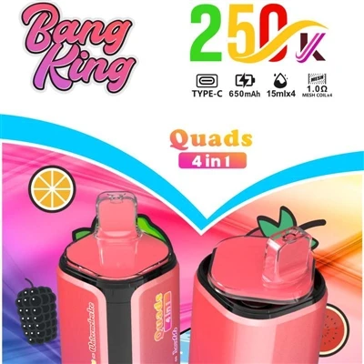 BANG KING Quads 250000 4IN1: Uchel-Diwedd Chwyldro mewn Tafladwy Vape