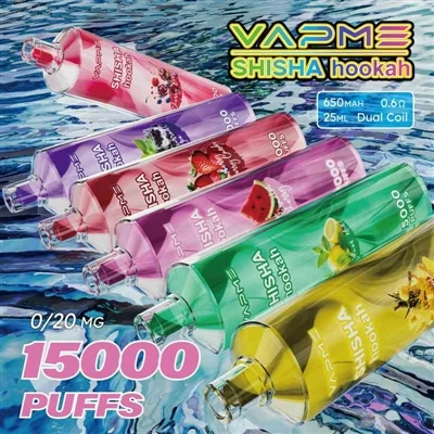 Vapme Shisha Hookah 15000: Cyfuniad o Brofiad Hookah Ysgafn A Vape tafladwy y...