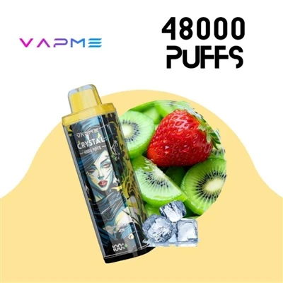 VAPME CRYSTAL 48000: E-sigarét tafladwy Cynhwysedd Uchel Gwir Addas ar gyfer ...