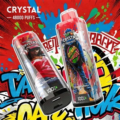 VAPME CRYSTAL 48000: E-sigarét tafladwy Cynhwysedd Uchel Gwir Addas ar gyfer ...